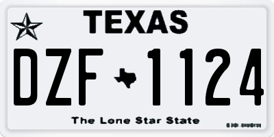 TX license plate DZF1124