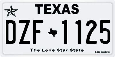 TX license plate DZF1125
