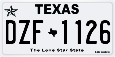 TX license plate DZF1126
