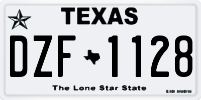 TX license plate DZF1128