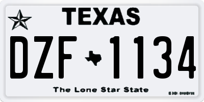TX license plate DZF1134