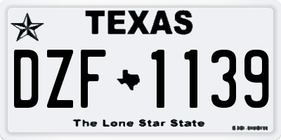 TX license plate DZF1139