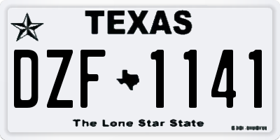 TX license plate DZF1141