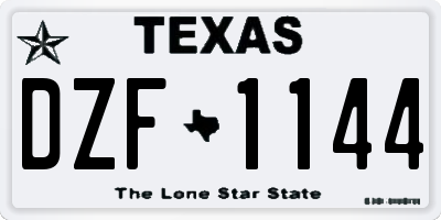 TX license plate DZF1144