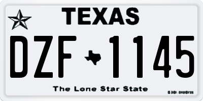 TX license plate DZF1145