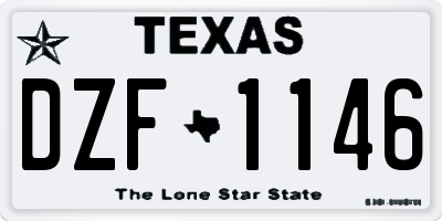 TX license plate DZF1146