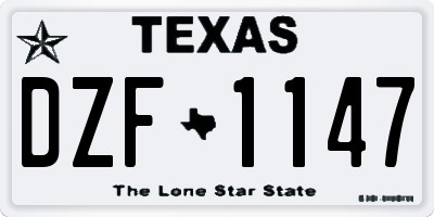 TX license plate DZF1147