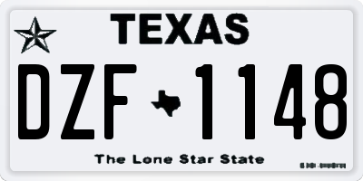 TX license plate DZF1148