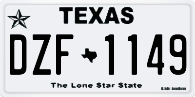 TX license plate DZF1149