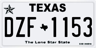 TX license plate DZF1153