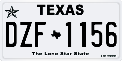 TX license plate DZF1156