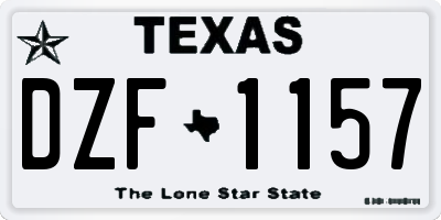 TX license plate DZF1157