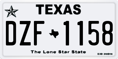 TX license plate DZF1158