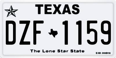 TX license plate DZF1159