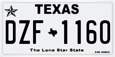 TX license plate DZF1160