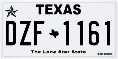 TX license plate DZF1161