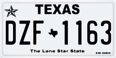 TX license plate DZF1163