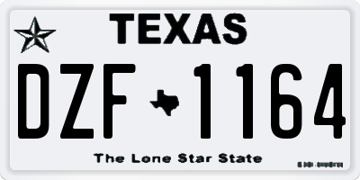 TX license plate DZF1164
