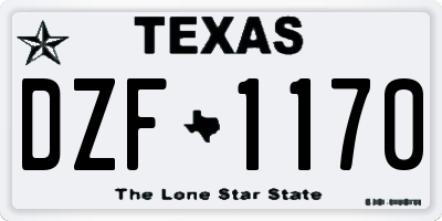 TX license plate DZF1170