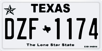 TX license plate DZF1174