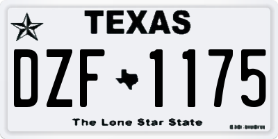 TX license plate DZF1175