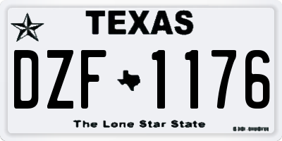 TX license plate DZF1176