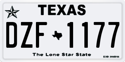 TX license plate DZF1177