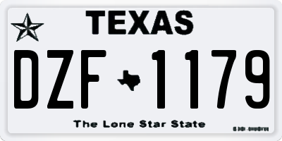 TX license plate DZF1179