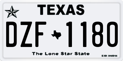TX license plate DZF1180