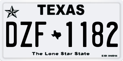 TX license plate DZF1182