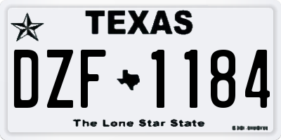 TX license plate DZF1184