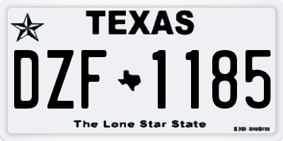 TX license plate DZF1185