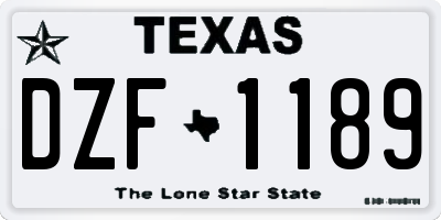 TX license plate DZF1189