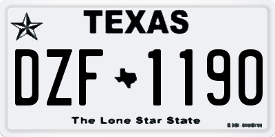 TX license plate DZF1190