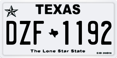 TX license plate DZF1192