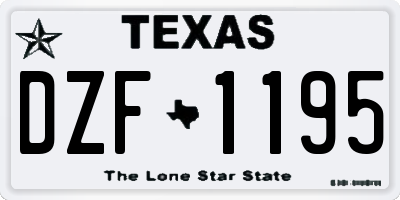 TX license plate DZF1195
