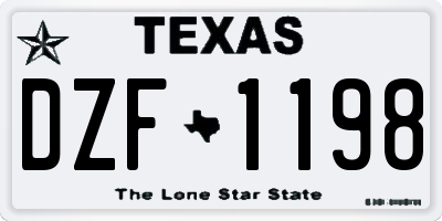 TX license plate DZF1198