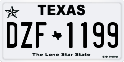 TX license plate DZF1199