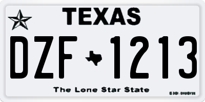 TX license plate DZF1213