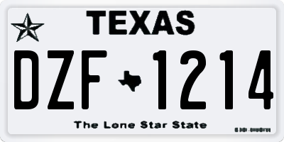 TX license plate DZF1214