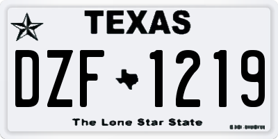 TX license plate DZF1219