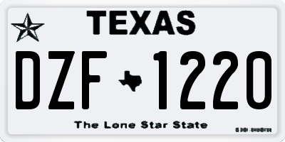 TX license plate DZF1220