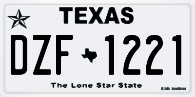 TX license plate DZF1221