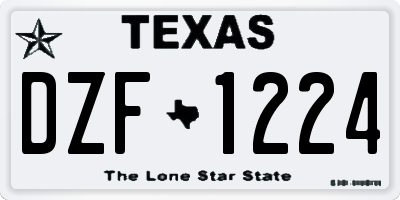 TX license plate DZF1224