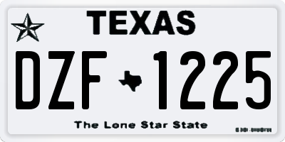 TX license plate DZF1225