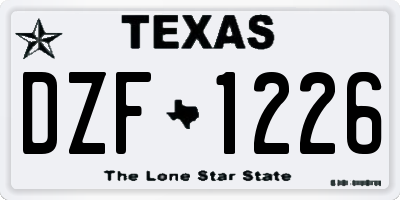 TX license plate DZF1226