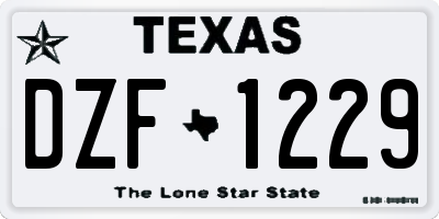 TX license plate DZF1229