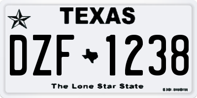 TX license plate DZF1238