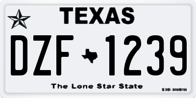 TX license plate DZF1239