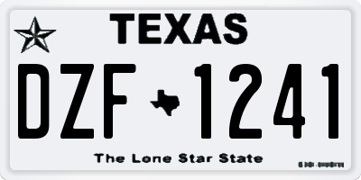 TX license plate DZF1241